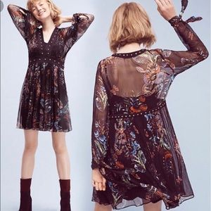 Anthropologie Maeve Nighttime Florals Dress Size 6